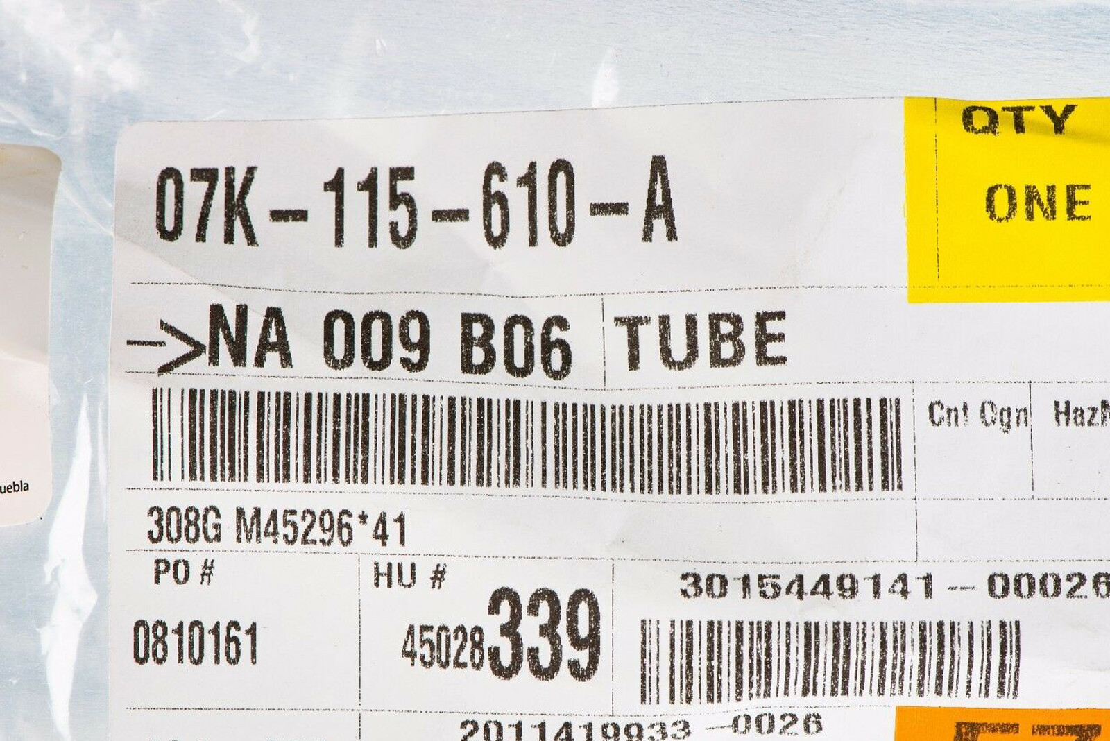 VW Volkswagen Dipstick Tube 07K115610A Beetle Jetta Golf Rabbit 2.5L