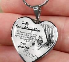 To My Granddaughter Gift - Luxury Heart Necklace For Birthday Wedding Christmas