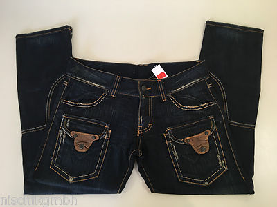 Einstein Progetti & Prodotti italienische Damen Designer Jeans W29 dunkelblau 