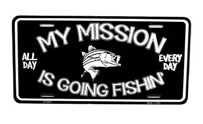 #ad #ad FISHING METAL CAR NOVELTY LICENSE PLATE WATERSPORTS SALTWATER WATER SALT LIFE $14.99
