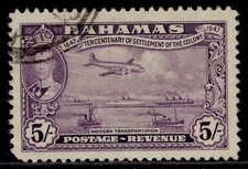 BAHAMAS GVI SG191, 5s mauve, FINE USED.