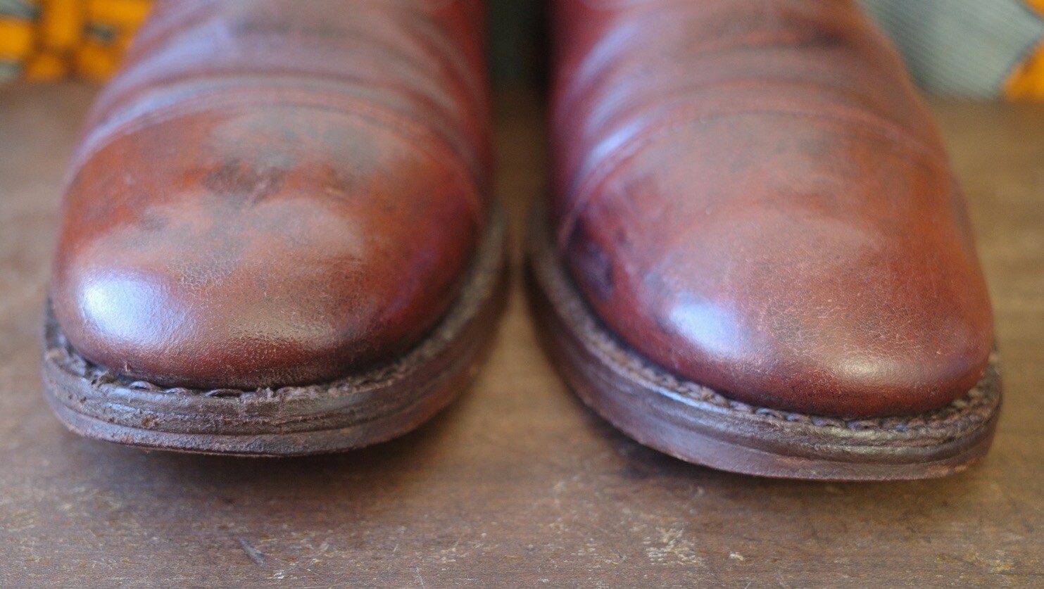 SANDERS & SANDERS ‘RUSHDEN’ OXFORD OFFICERS CAP TOE VINTAGE BROWN MENS