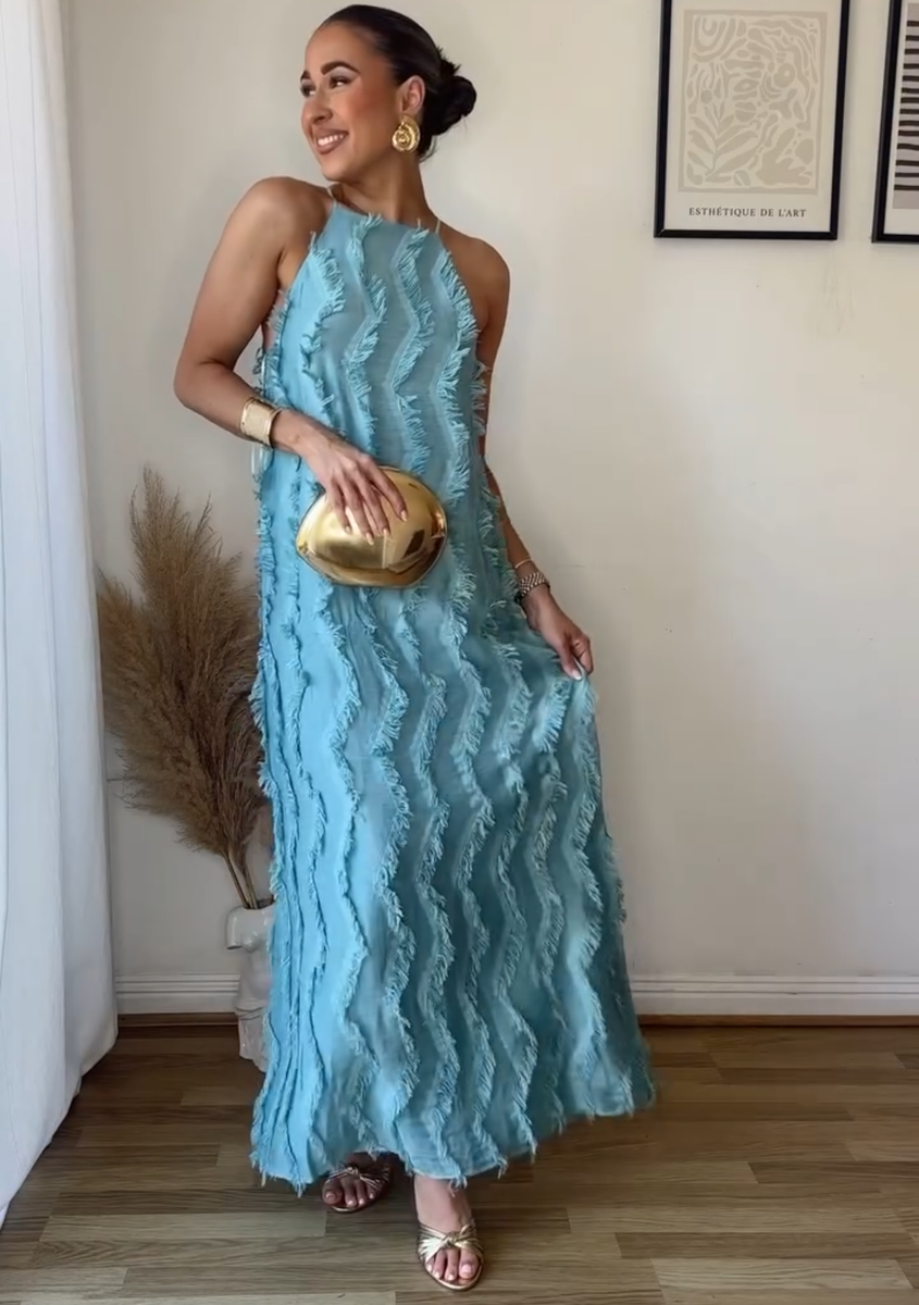 short halter top prom dresses SP05260 Blue Crop Top Halter Short Prom Party Dress Junior Teens Birth –  Siaoryne main image 1