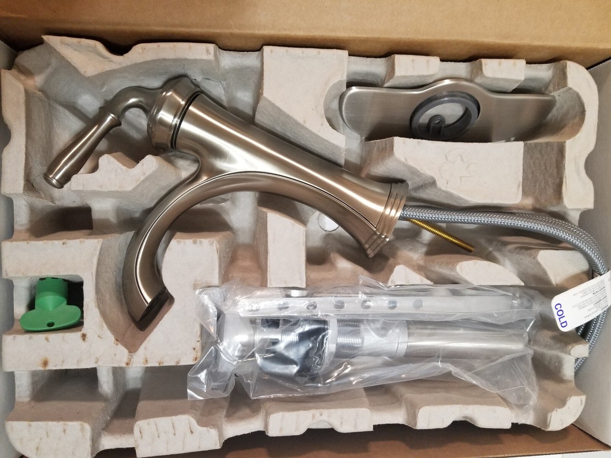 KOHLER Devonshire Einhebel-Waschbeckenarmatur – Gebürstetes Nickel, Mit Pop-Up-Ablauf | Für 1-Loch Oder Mittelsatz