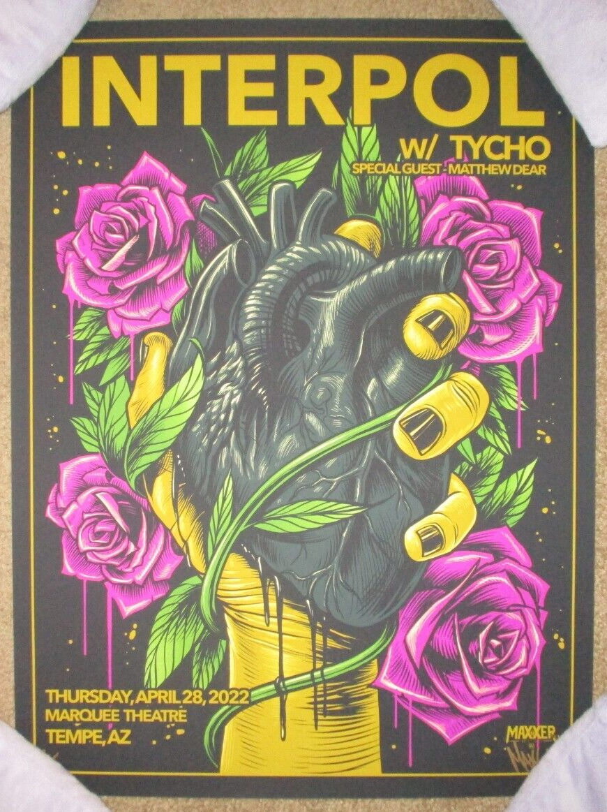 INTERPOL concert poster TEMPE arizona 4-28-22 2022 print Maxx242 A