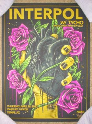 INTERPOL concert poster TEMPE arizona 4-28-22 2022 print Maxx242 A