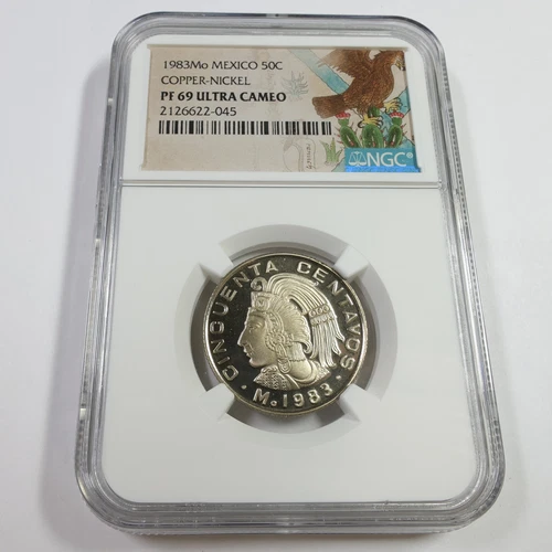 1983 Mo NGC Proof PF69 UCAM - Mexico - Fifty Centavos 50c Coin #54372A