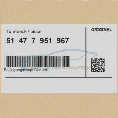 Original BMW 51477951967 - Betätigungsknopf Oberteil | eBay