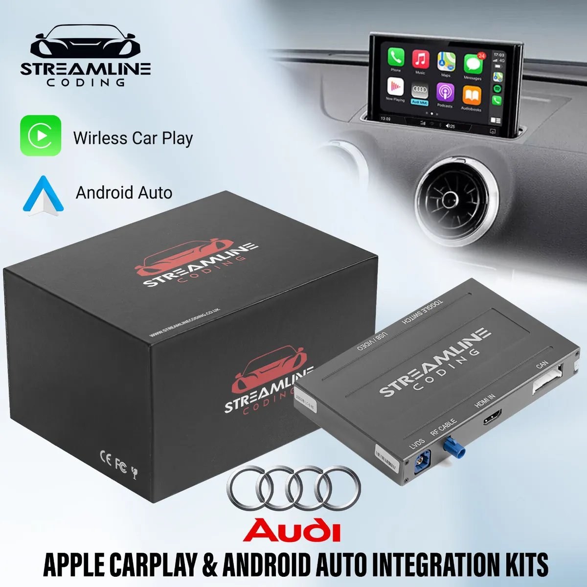 Audi A3 S3 RS3 Wireless Apple CarPlay & Android Auto Integration