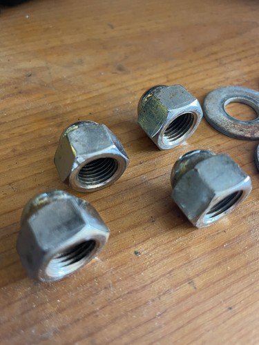 Yamaha Chappy LB50 Chrome OEM Shock Acorn Nuts And Washers (4) - Picture 3 of 6