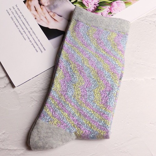 Nuevo Calcetín Brillo Transpirable Moda Colores Sólidos Algodón Rayón Calcetines Estilo Coreano - Imagen 5 de 34