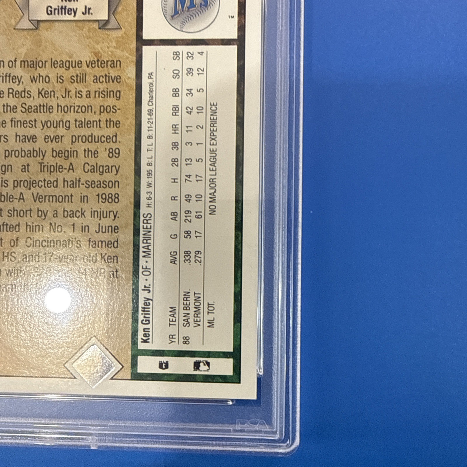 1989 Upper Deck Ken Griffey Jr Star Rookie  #1 RC PSA 8 “The Kid” MARINERS view 9