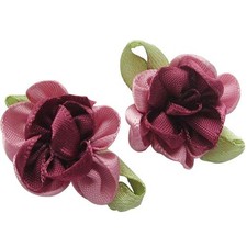 2tone Satin Ribbon Flowers Bows Appliques 40 PCS DIY Craft Wedding Decoration