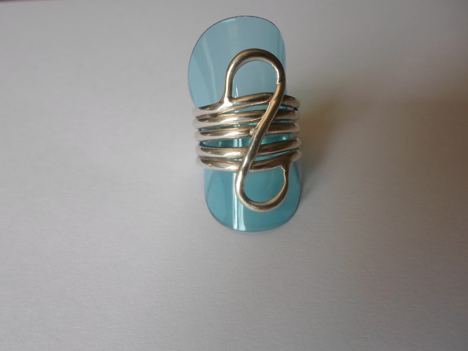 solid silver ring, multi row openwork, size 59/60 - image 9