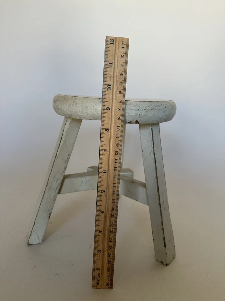 Antique Handmade Stool With Interlocking Central Stretchers Through Mortisces - Image 3 of 4