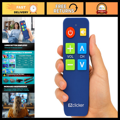 Big Button TV Remote for Seniors - Easy Use, Works with Major Brands, Not for St