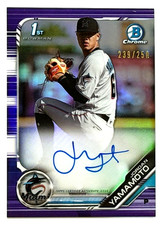 2019 BOWMAN CHROME AUTO JORDAN YAMAMOTO SIGNED AUTOGRAPH ROOKIE RC PURPLE /250