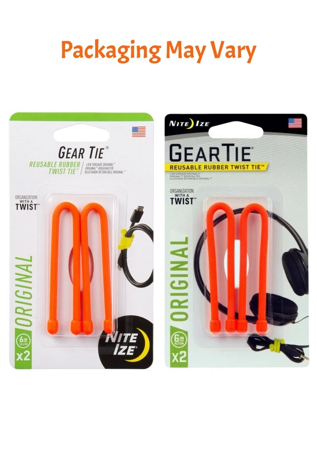 Nite Ize Gear Tie Reusable Rubber Twist Ties (Choose Color/Size) - Image 2 of 4