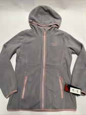 NWT Reebok Women s Fleece Full Zip Lightweight Hoodie Grey Jacket OLRB713 Medium