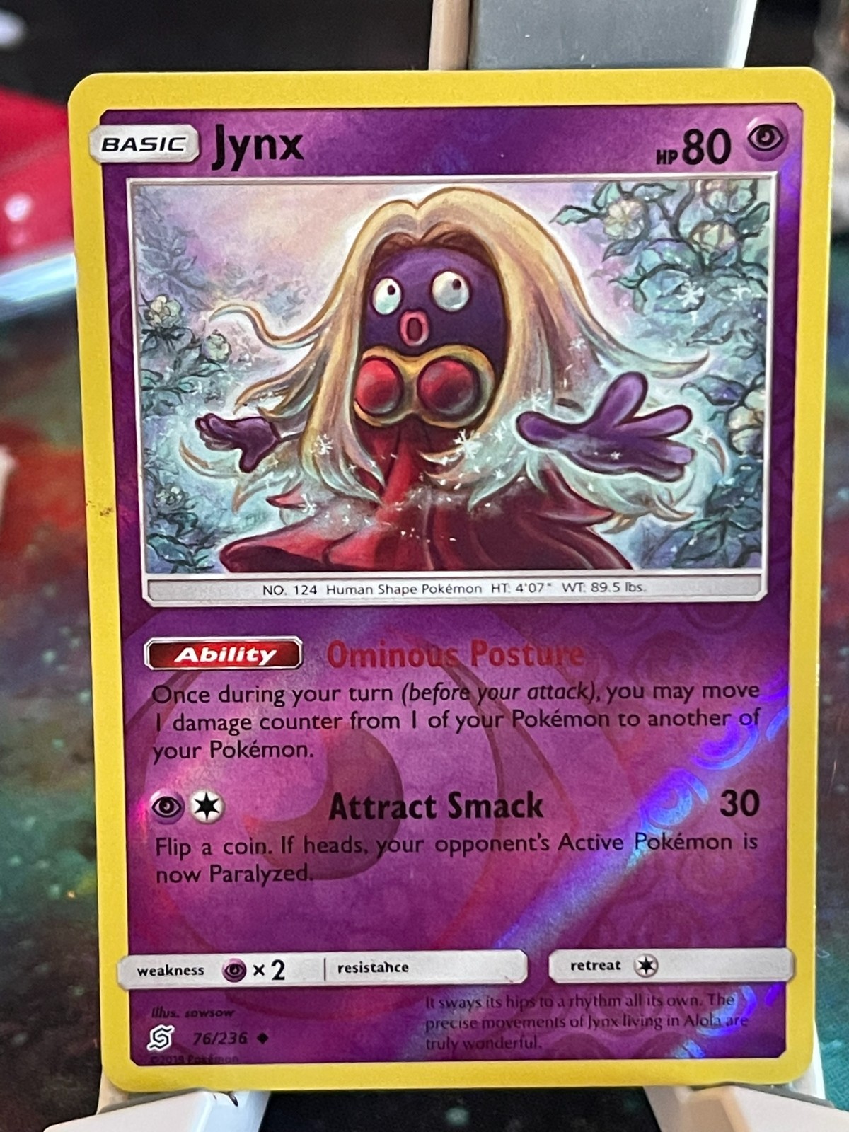 POKEMON JYNX 76/236 UNCOMMON REVERSE HOLOFOIL UNIFIED MINDS NM CARD