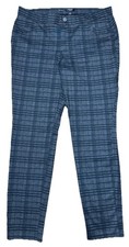 Simply Vera Vera Wang Women’s Ponte Knit Dress Pants Navy Blue Plaid/Gray