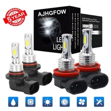 H11 9005 LED Headlight KIT Combo Bulbs 10000K High&Low Beam Super Bright WHITE