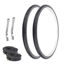 PRO BICYCLE TIRES 26 x 1.25 BLACK W-2023 ROAD W/HEAVYDUTY TUBES  TIRE LEVERS