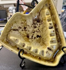 Vintage McCoy USA 923 Brown Drip Triangular Ashtray Dish Mid Century