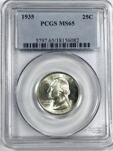 *1935 P WASHINGTON QUARTER* *PCGS MS 65* NR #G3873