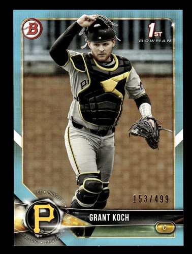 2018 Bowman Draft Sky Blue #BD-115 Grant Koch Pittsburgh Pirates #/499 - Photo 1/2