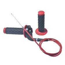 Red 7/8" 22mm Handlebar Grips Throttle Cable Dirt Bike ATV Quad Pit Bike