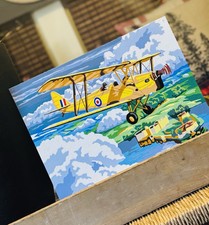 Paint By Numbers Airplane Yellow 12x16 Art Painting Decor Kids Room Adult