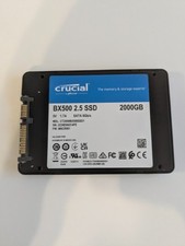 Crucial BX500 2TB 2.5" SATA III SSD CT2000BX500SSD1 Tested Working 90+% Health