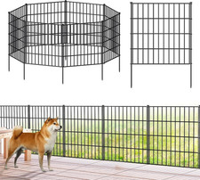 Metal Garden Fence 28In H X 18.7Ft L , 8 Panels  9 Stakes Dog Fence Border F