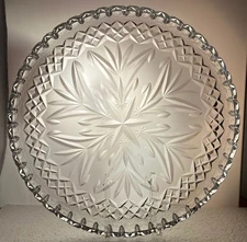 Waterford Crystal 11" Round Christmas Tree Cake Plate / Holiday Cookie Tray EXC!