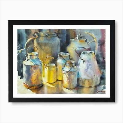 Milchdosen Kunstdruck gerahmt Wandbild Poster Leinwanddruck Bild