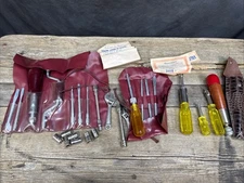 OXWALL Tool Sets w/ Wraps Plier Screwdriver Wrench Vintage