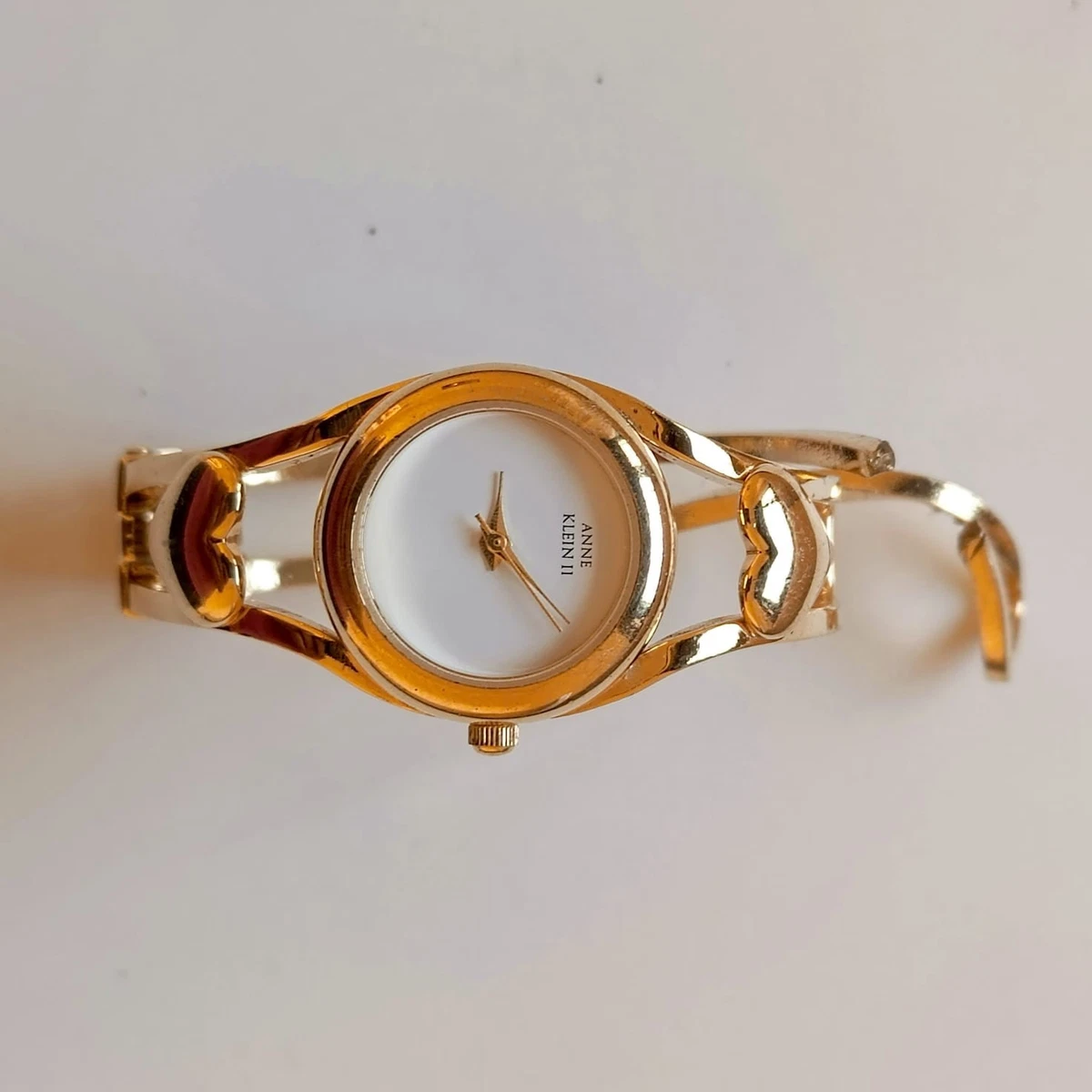 Anne Klein 10/8096 New Battery Ladies‎ Gold Tone Charm MOP Watch 17MM 7\