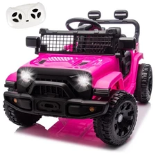 24V Kids Ride on Electric Car w/Remote, Power Wheels Toys for Boys & Girls, Pink