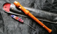 Vtg Schreiber Dark Sonata Wood Flute Made In Germany Signed Lovely Sound Selede