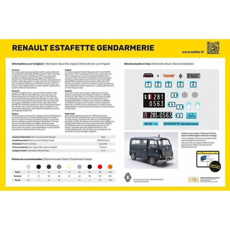 Renault Estafette Gendarmeria |HELLER|80742| 1:24 Modello Carro Promo - Immagine 2 di 4