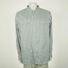 Duluth Trading Co. Untucked Soft Skills Button Down Shirt Mens 2XL XXL Gray Tech