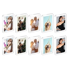 2.36 x 3.54 Inch Acrylic Magnetic Picture Frame 10Pcs Mini Picture Frames