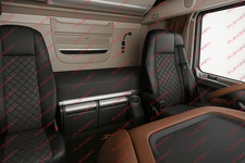 2x Coprisedile Nero Camion 1+1 Ecopelle Imbottita Lusso per DAF XF 106 2015-2021