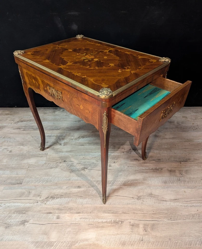 Table à jeux de style Louis XV - Photo 3/4