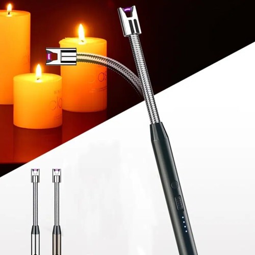 USB Rechargeable Electric Windproof Lighter Candle Lighters BBQ Arc Long Neck - Foto 5 di 27