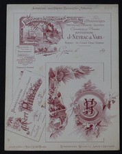 Planche imprimeur MULLER Lausanne Genève Art Nouveau Jugendstil no Mucha 1900
