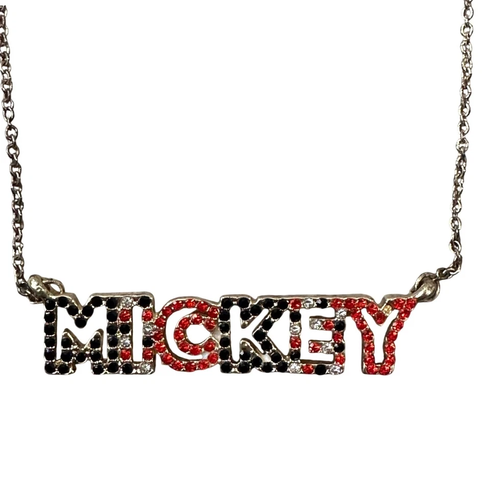 Ожерелье BaubleBar Disney Mickey Mouse со стразами подвеска золотистое - Изображение 2 из 4