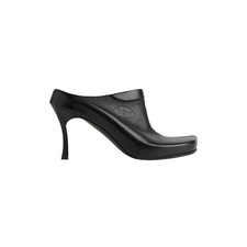 BALENCIAGA 1190 Black Leather 80mm Mules New  Authentic