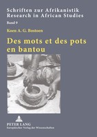 Des Mots Et Des Pots En Bantou Koen Bostoen
